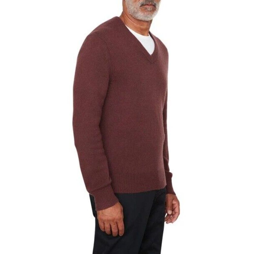 Vince 100% Cashmere V Neck Sweater - Beet Root Red XL